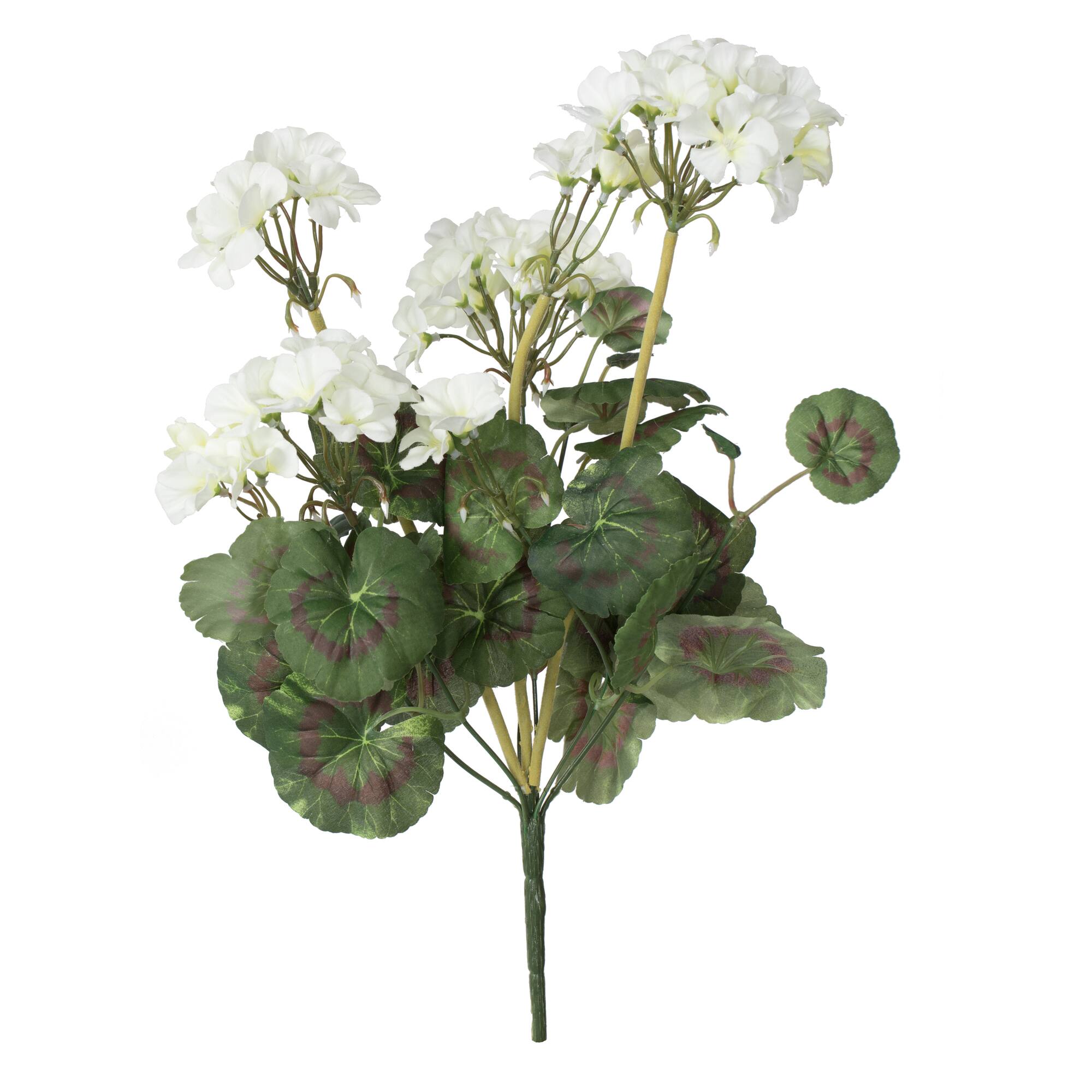 20" White Artificial Geranium Bush, 4ct.